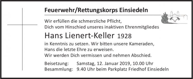 Lienert-Keller Hans, Januar 2019 / TA