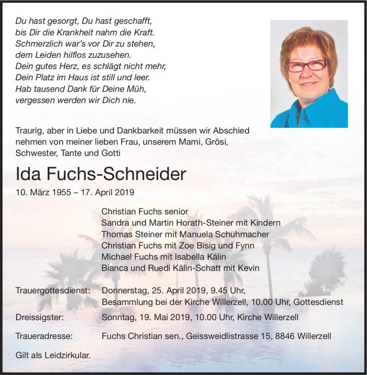 Fuchs-Schneider Ida, April 2019 / TA