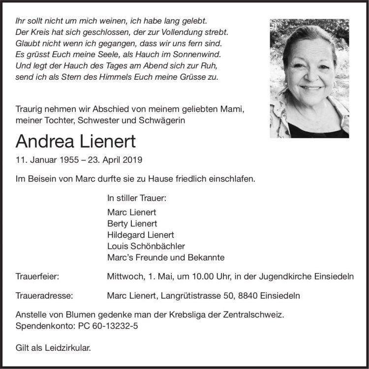 Lienert Andrea, April 2019 / TA