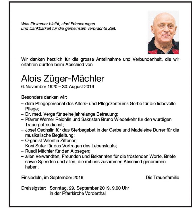 Alois Züger-Mächler
