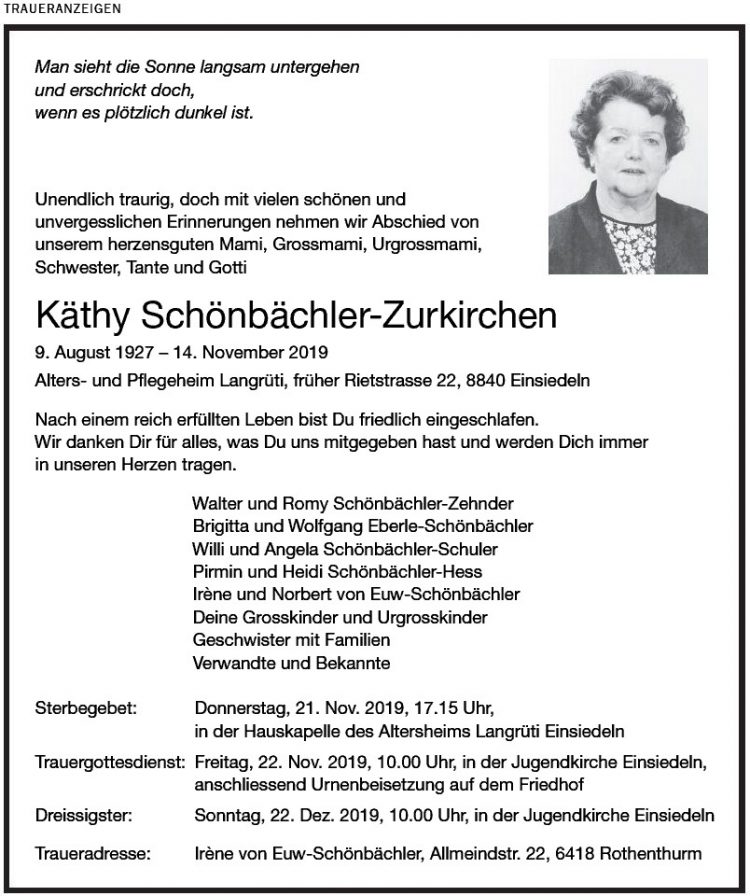 Käthy Schönbächler-Zurkirchen