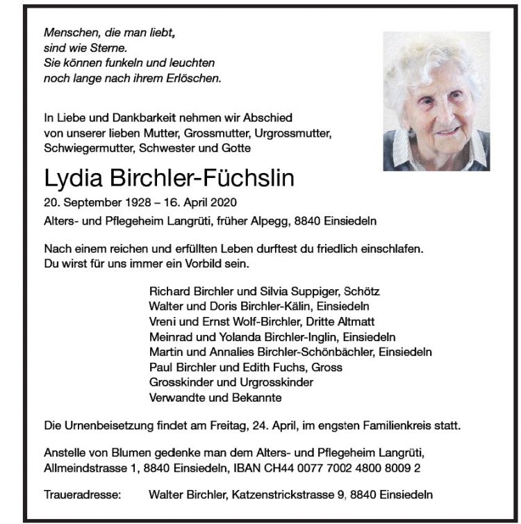Lydia Birchler-Füchslin