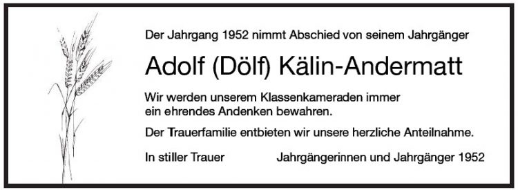 Adolf (Dölf) Kälin-Andermatt