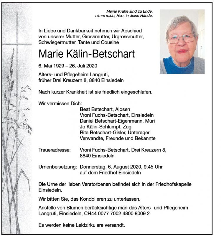 Marie Kälin-Betschart