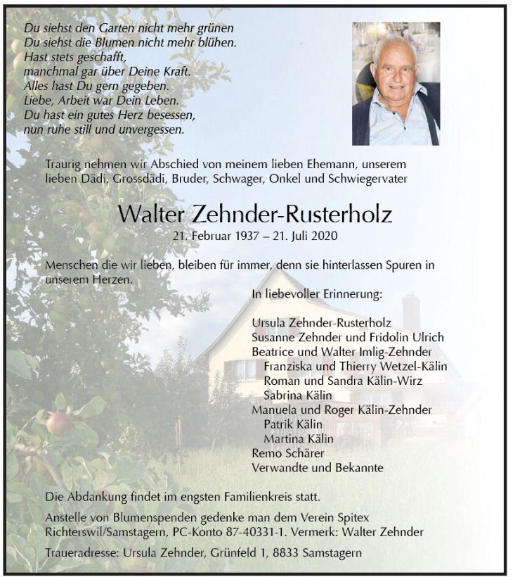 Walter Zehnder-Rusterholz