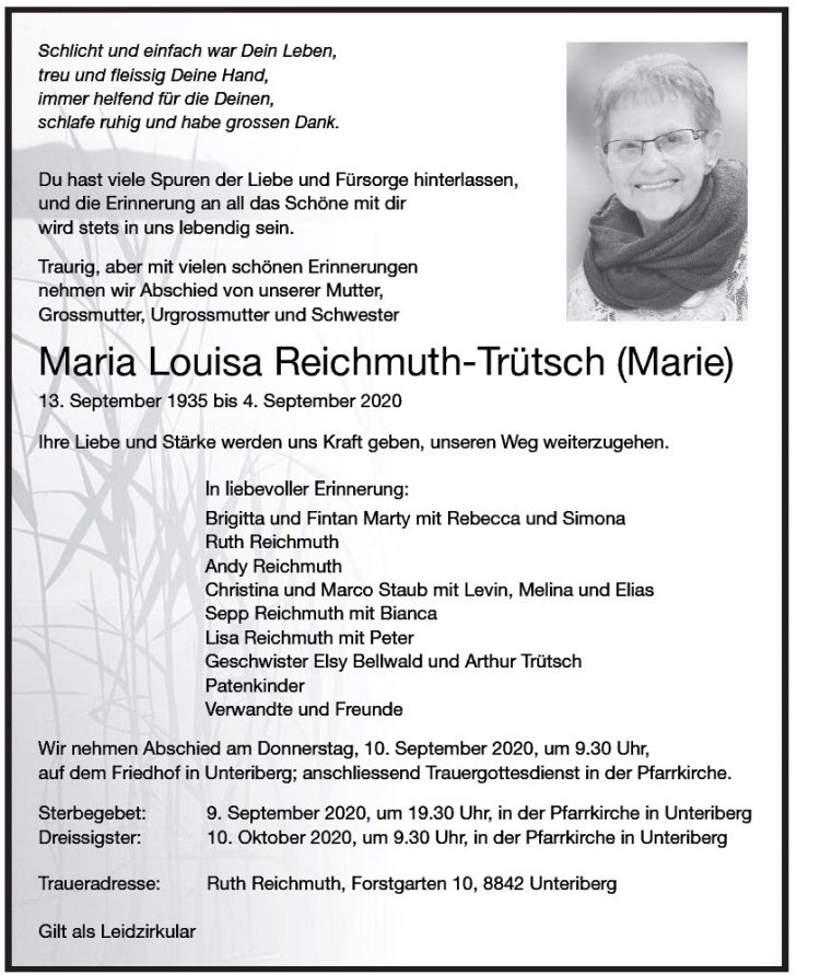 Maria Louisa Reichmuth-Trütsch (Marie)