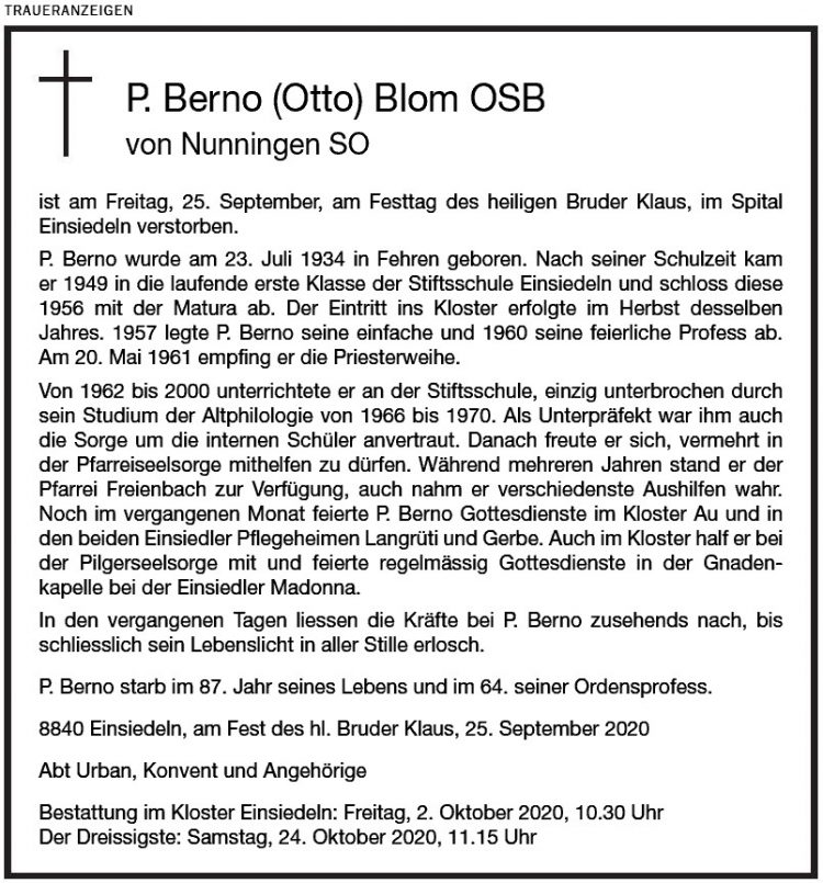 P. Berno (Otto) Blom OSB