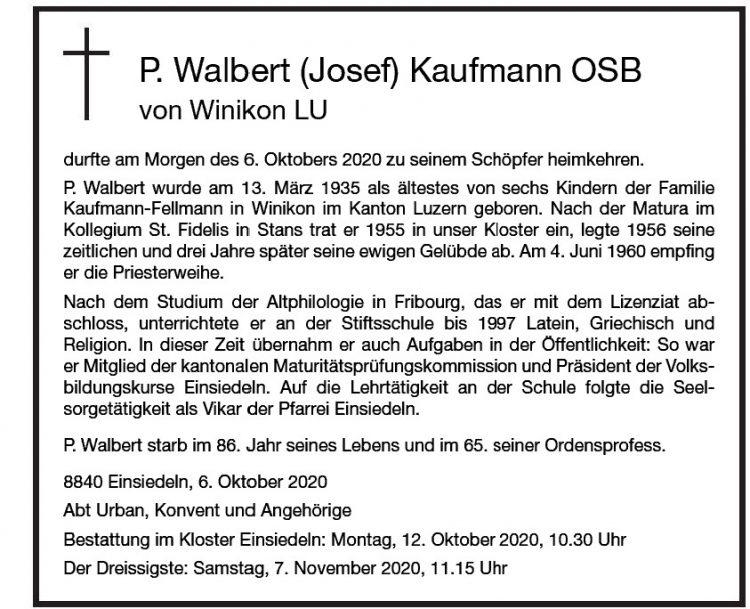 P. Walbert (Josef) Kaufmann OSB