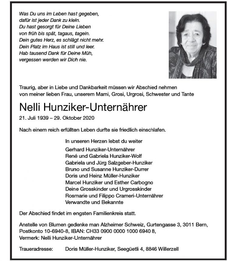 Nelli Hunziker-Unternährer