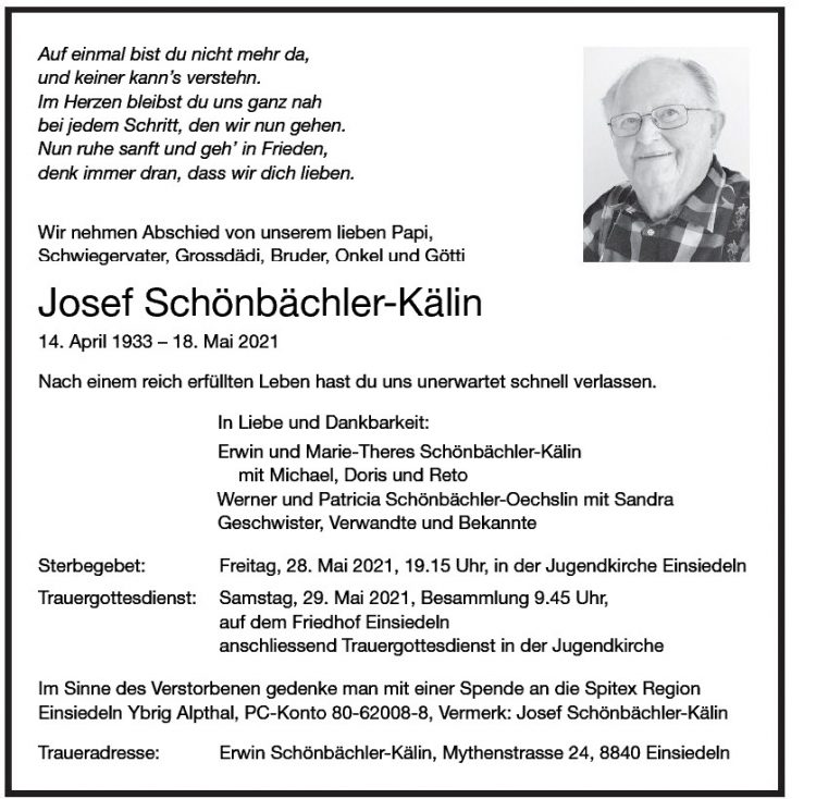 Josef Schönbächler-Kälin
