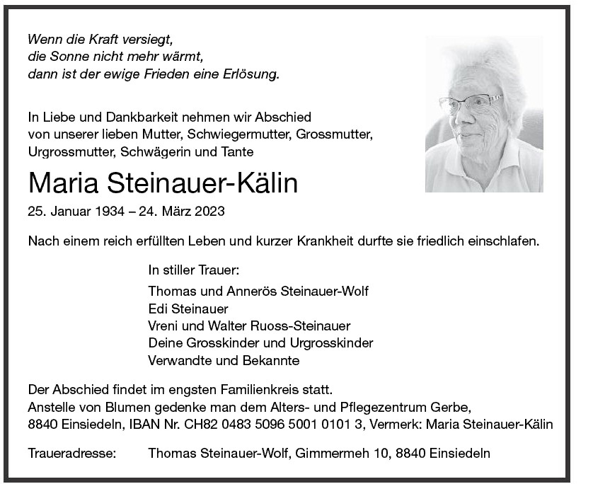 Maria Steinauer-Kälin