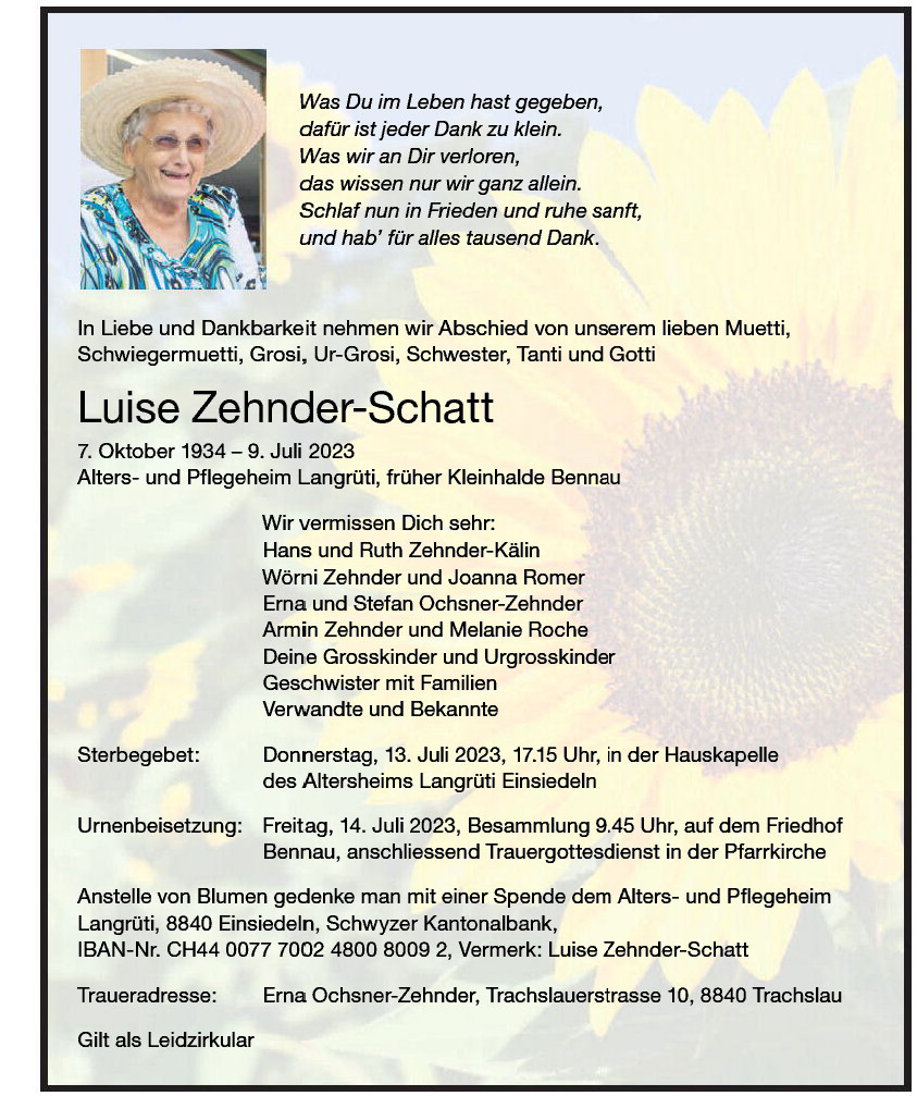 Luise Zehnder-Schatt