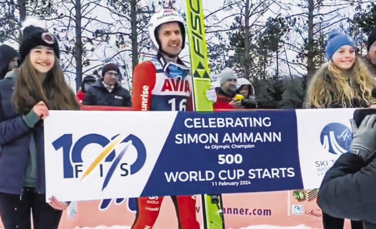 500. Weltcupteilnahme  von Simon Ammann